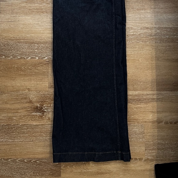 Spanx Wide Leg High Waisted Dark Blue Jeans Size 1X 1T Tall - Picture 3 of 10